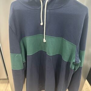 Abercrombie & Fitch Blue and Green Color-Block Hoodie